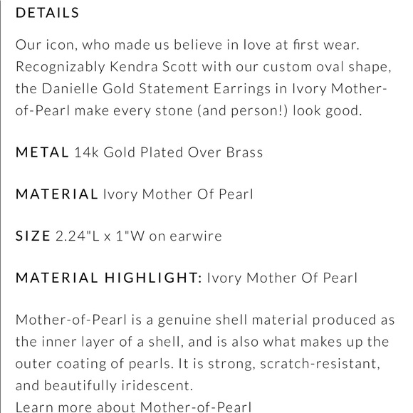 Kendra Scott Danielle mother of pearl - Picture 5 of 5